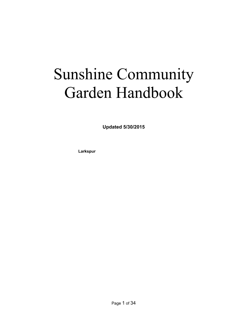 Sunshine Community Garden