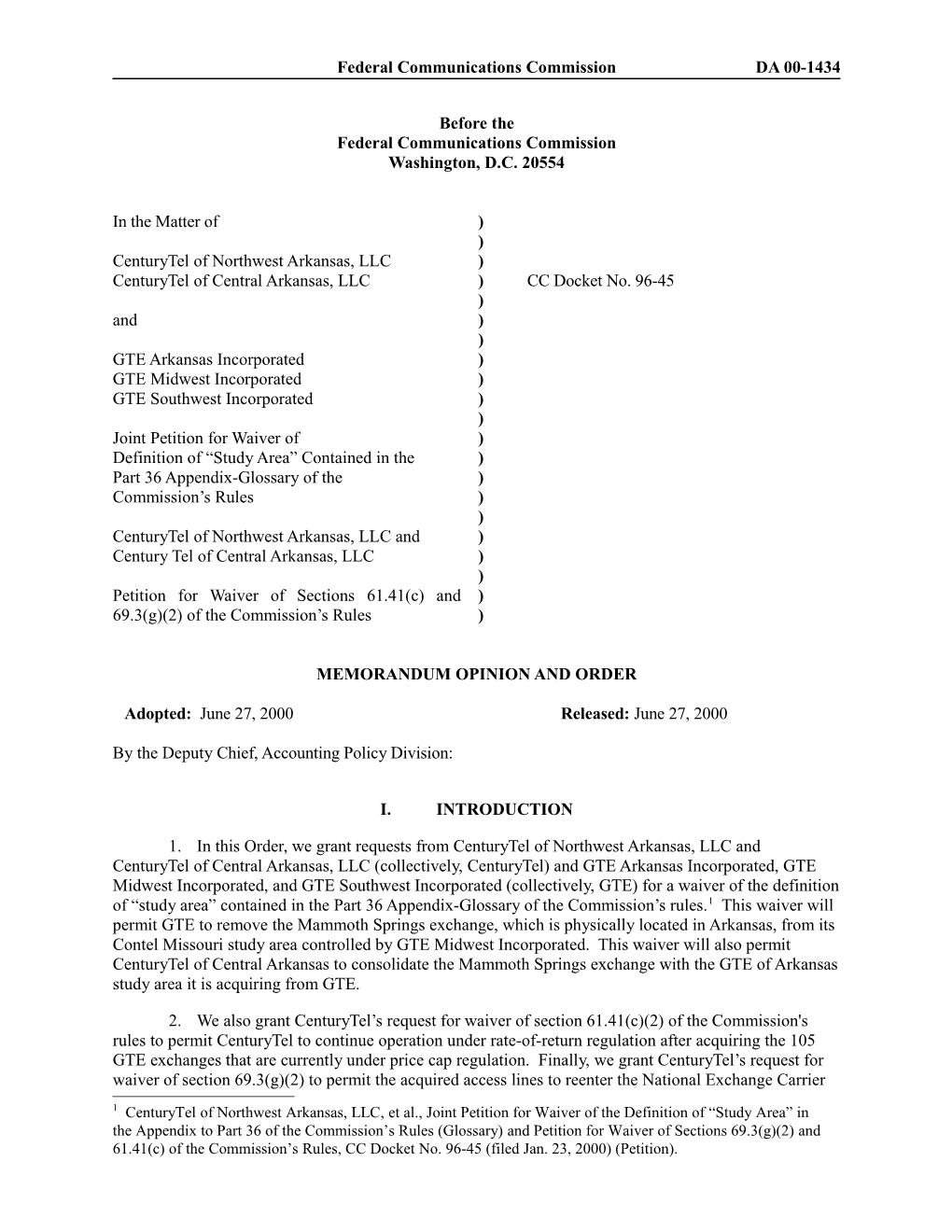 Memorandum Opinion and Order s36