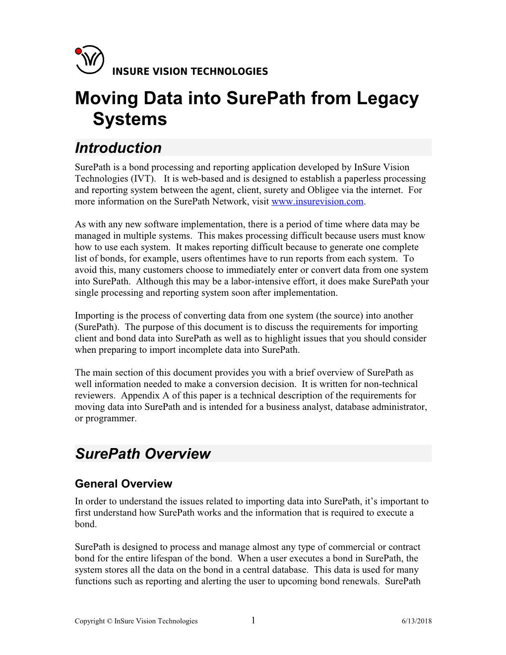 Moving Data Into Surepath from Legacy Systems