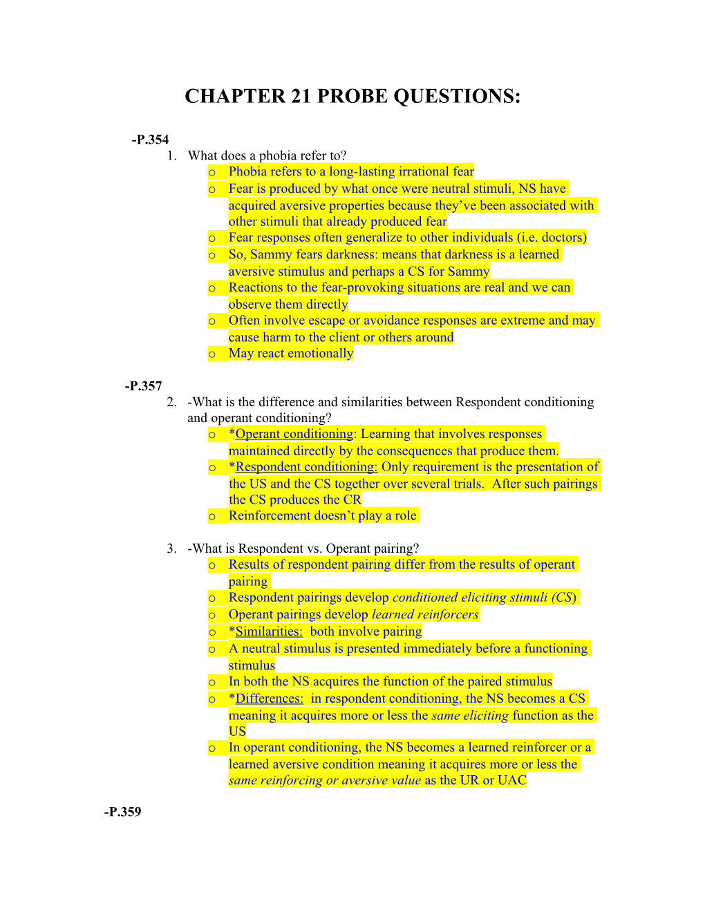 Chapter 21 Probe Questions