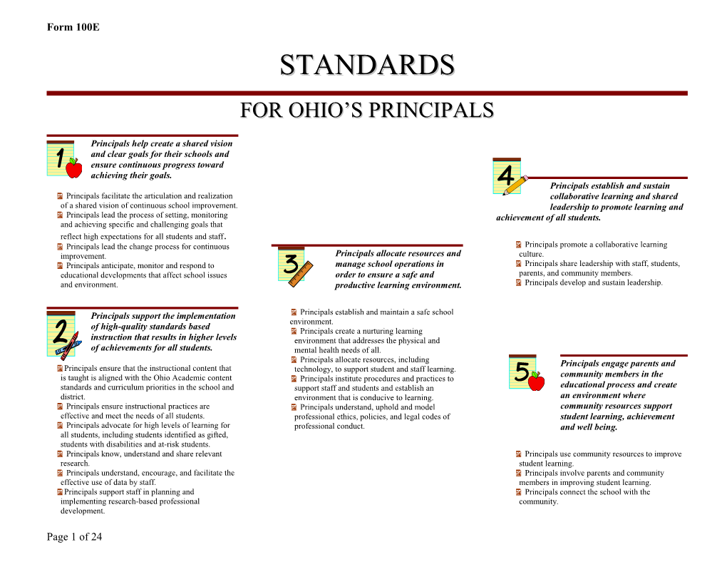 Ohio Standards Framework for Principal Standards