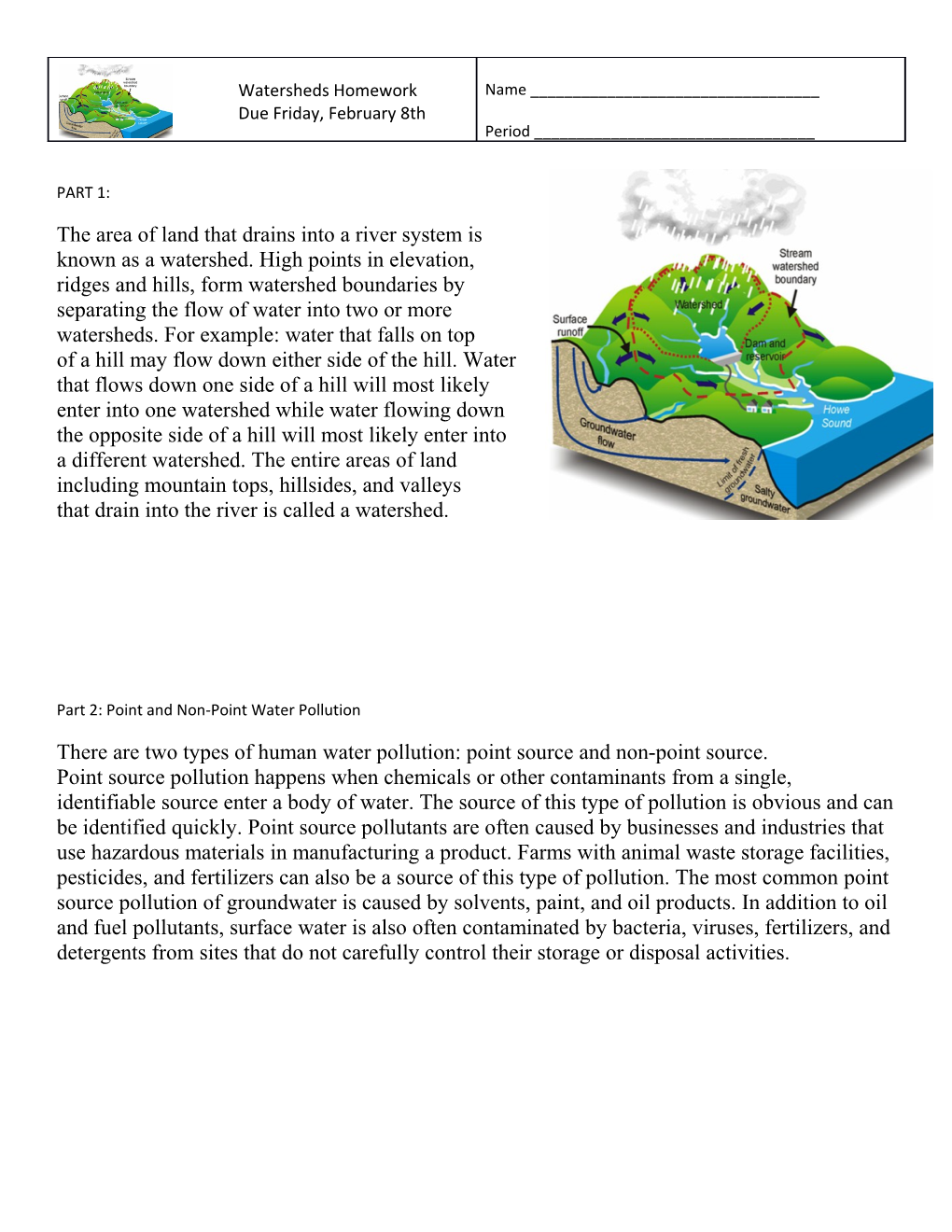 The Area of Land That Drains Into a River System Is