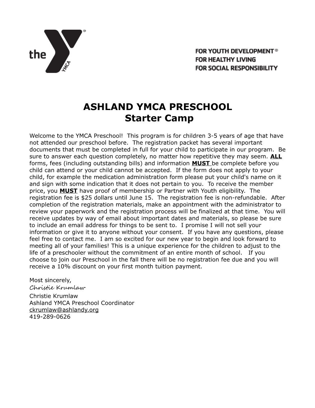 Ashland Ymca Preschool