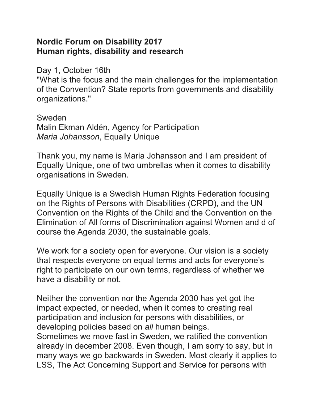 Human Rights, Disability and Research