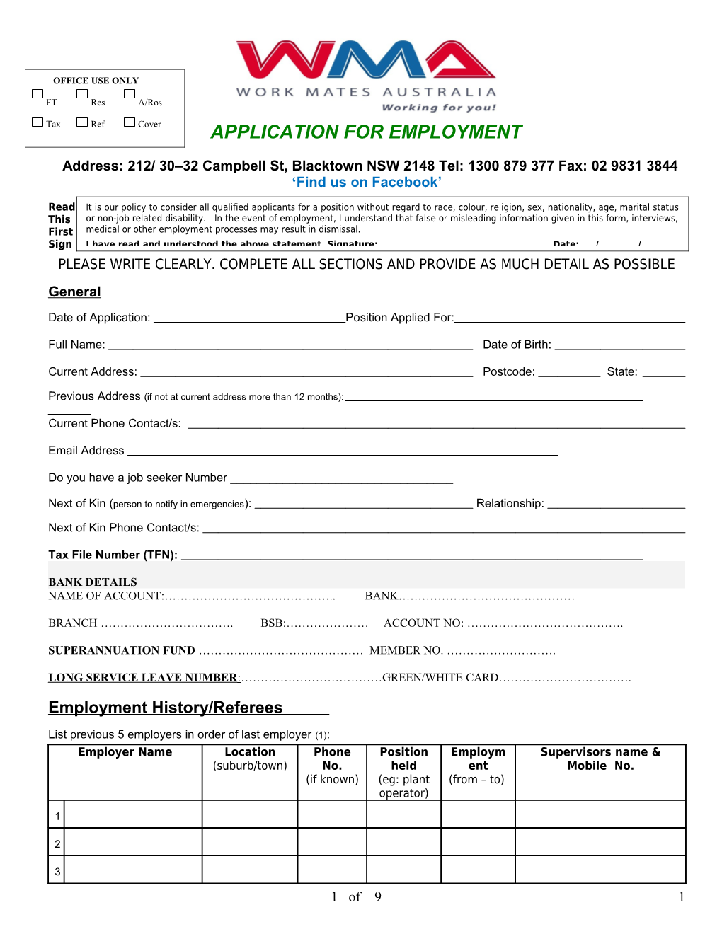 Application for Employment s43