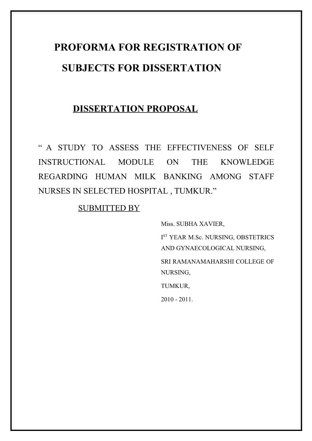 Proforma for Registration Of s2