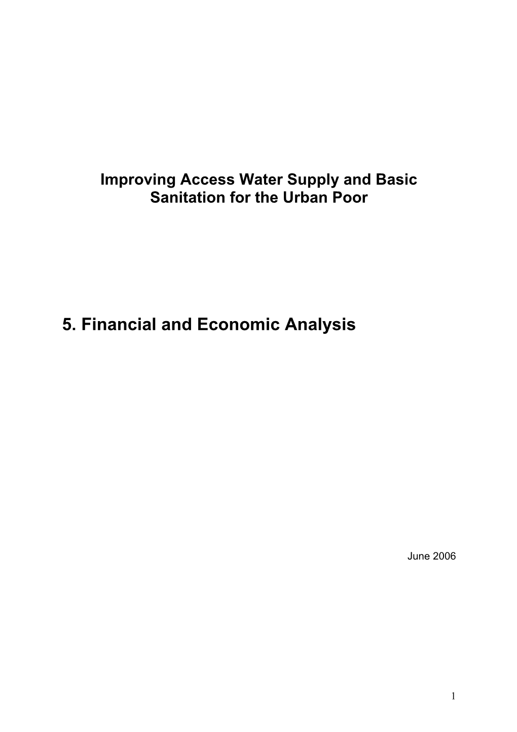 Financial and Economic Analysis