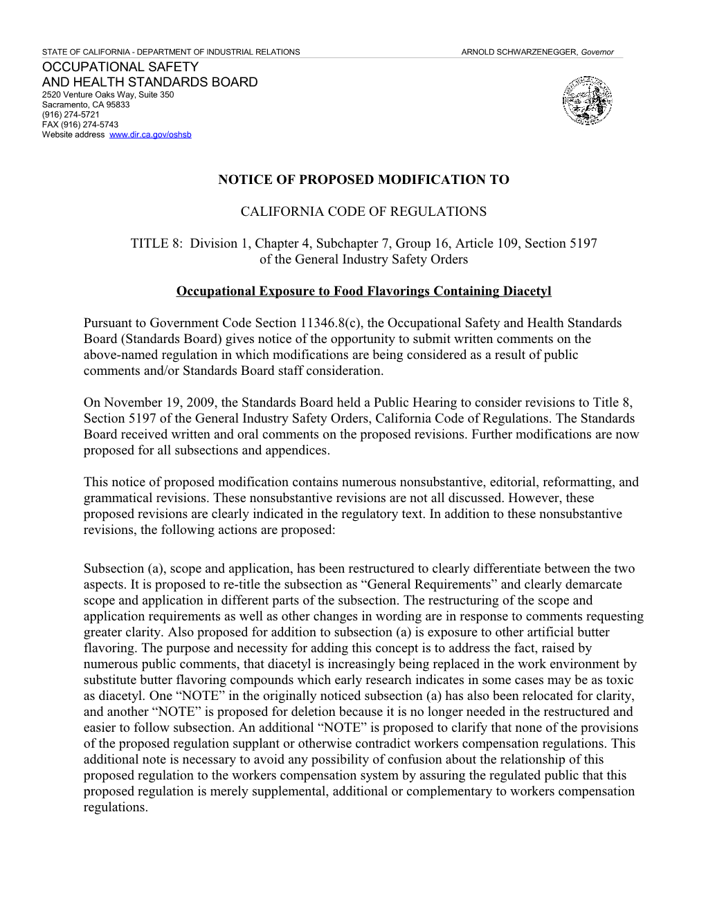 STATE of CALIFORNIA - DEPARTMENT of INDUSTRIAL RELATIONS ARNOLD SCHWARZENEGGER, Governor s18