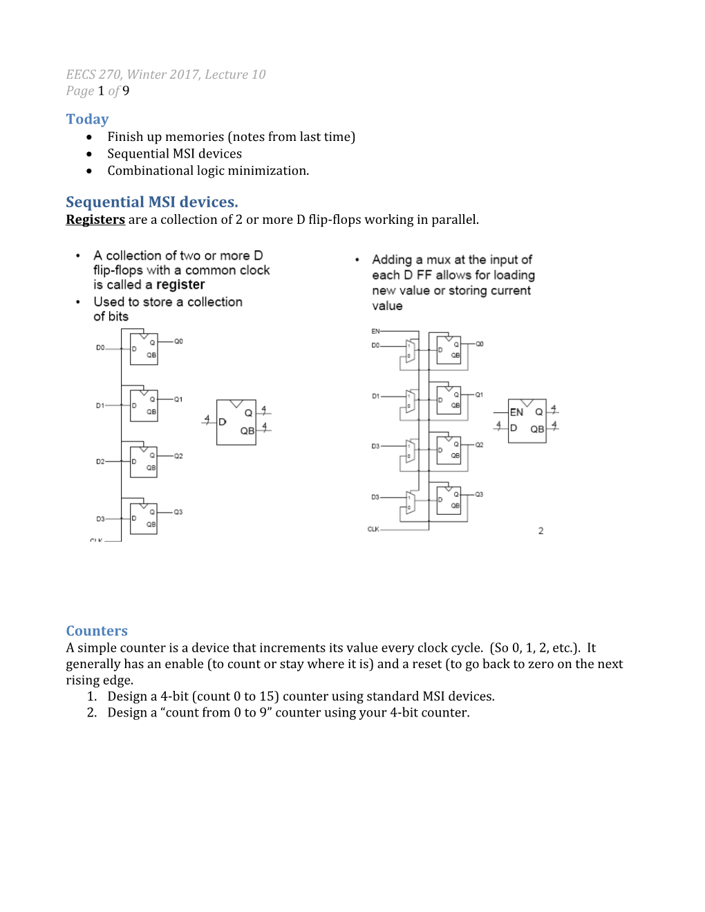 EECS 270, Winter 2017, Lecture 10 Page 1 of 7