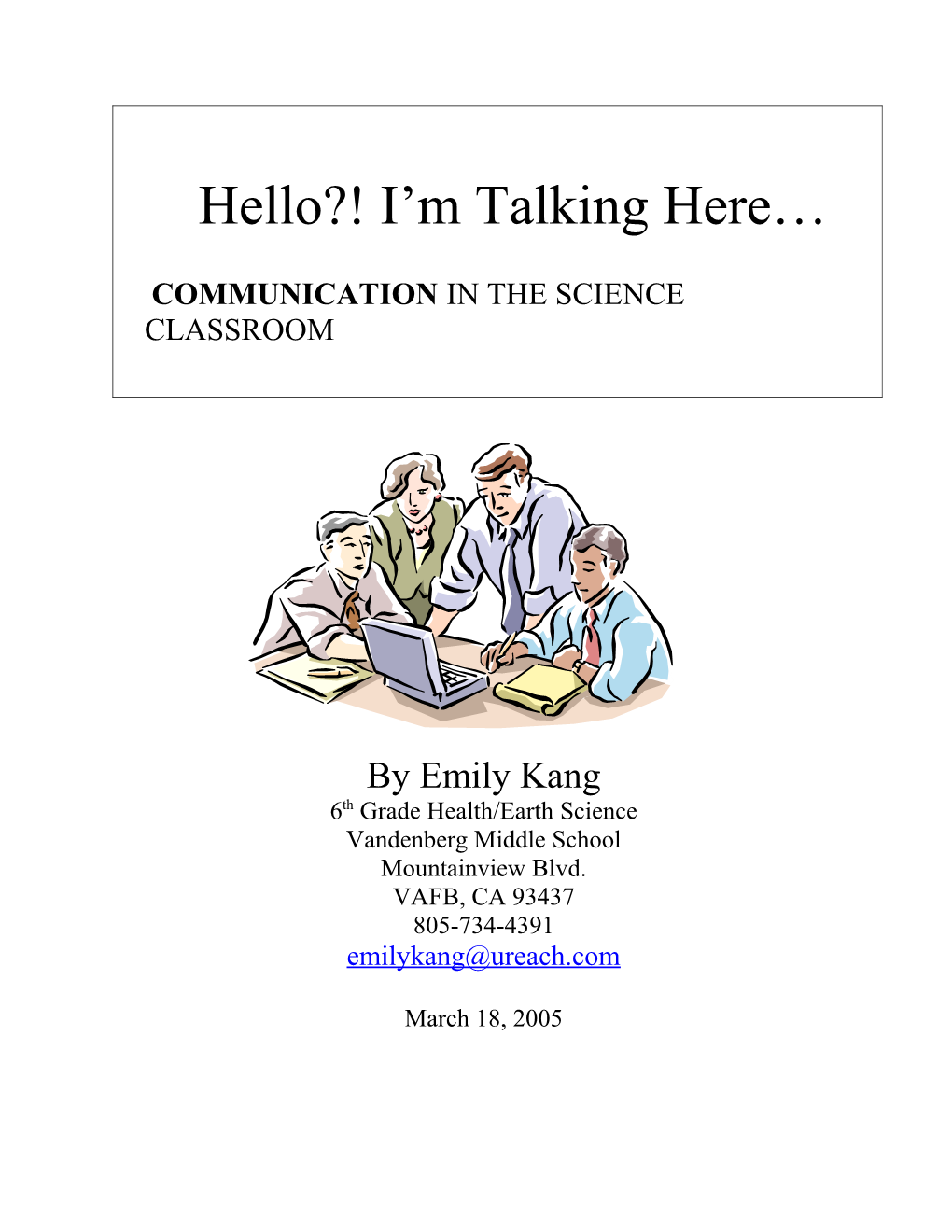 Communication in the Science Classroom