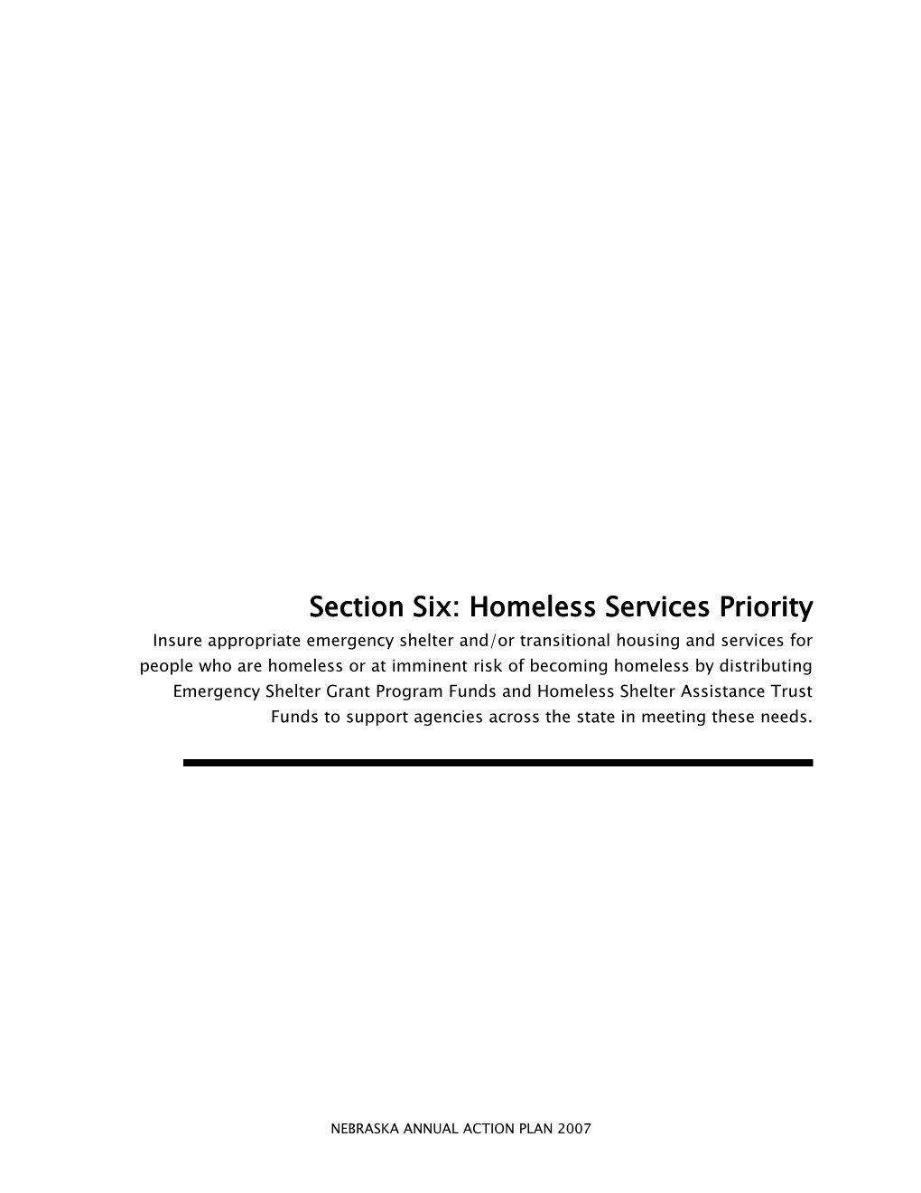 Section Four: Homeless Services Priority