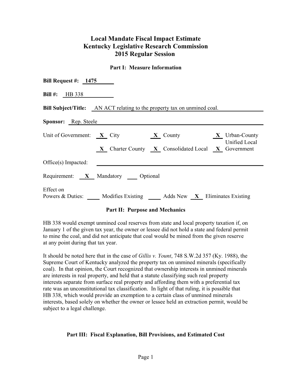 Commonwealth of Kentucky s31