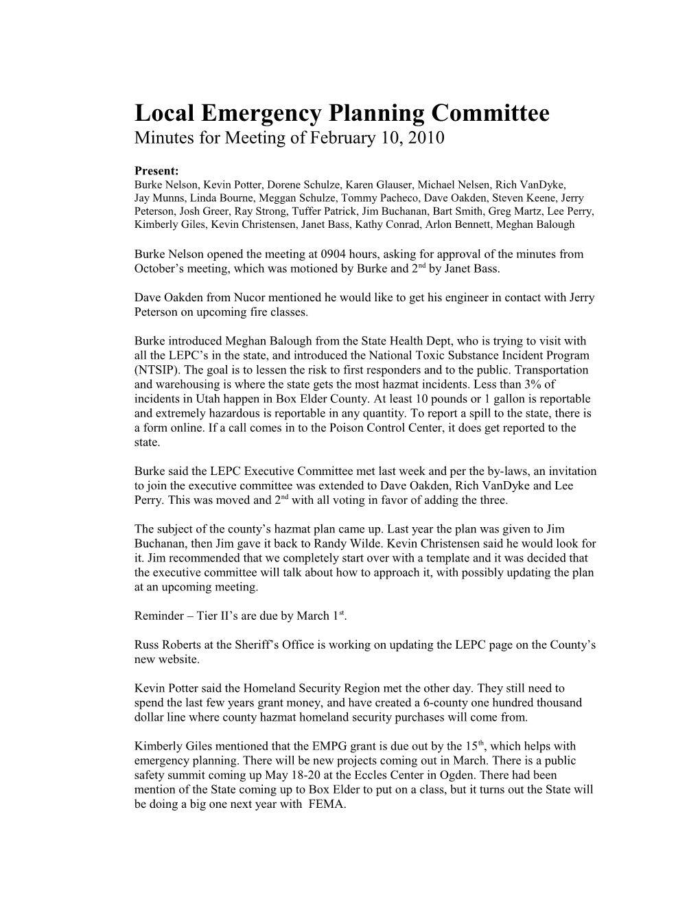 Local Emergency Planning Committee s4