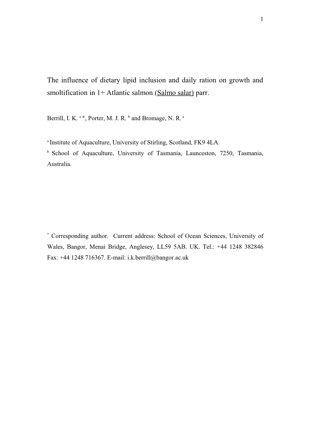 Photoperiodic Effects on Precocious Maturation and Smoltification in the Atlantic Salmon