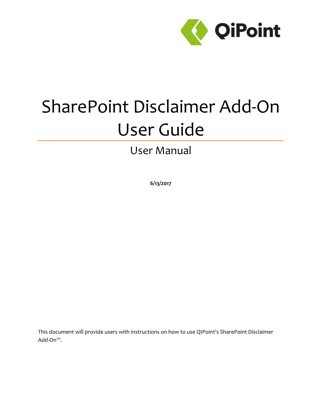 Sharepoint Disclaimer Add-On User Guide