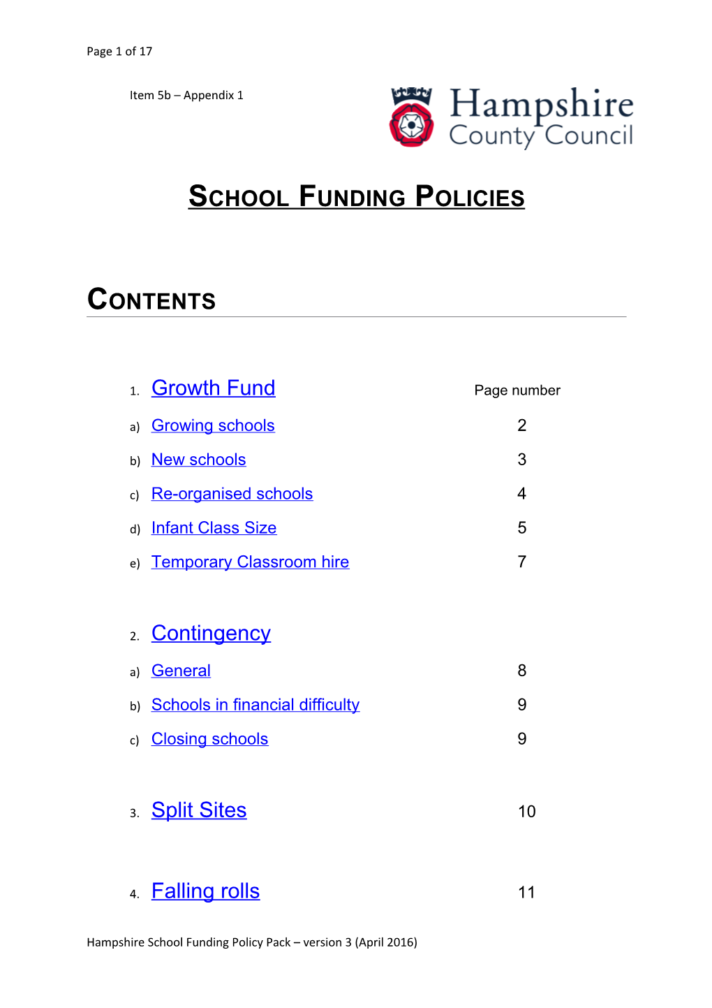 School Funding Policies