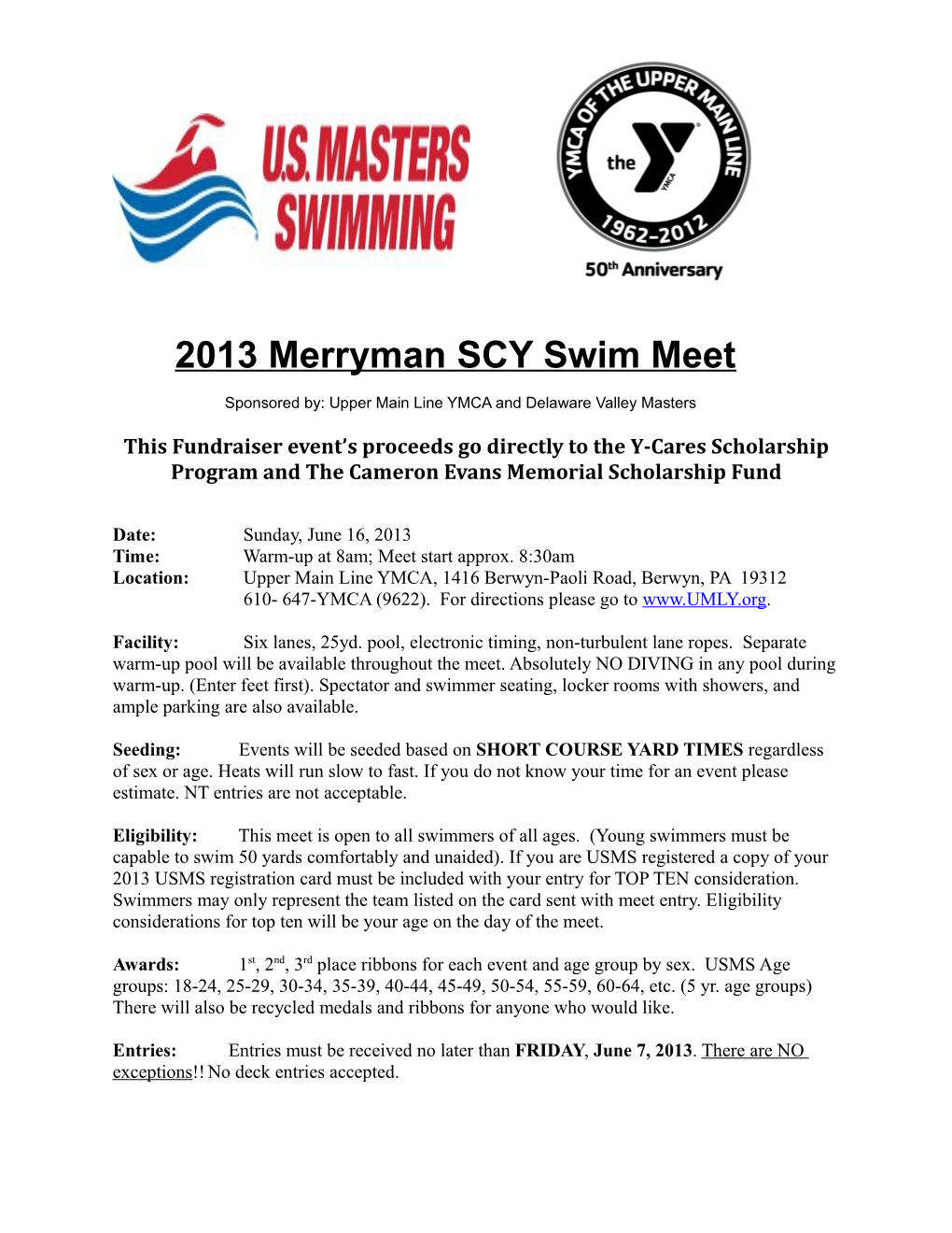 2013 Merryman SCY Swim Meet