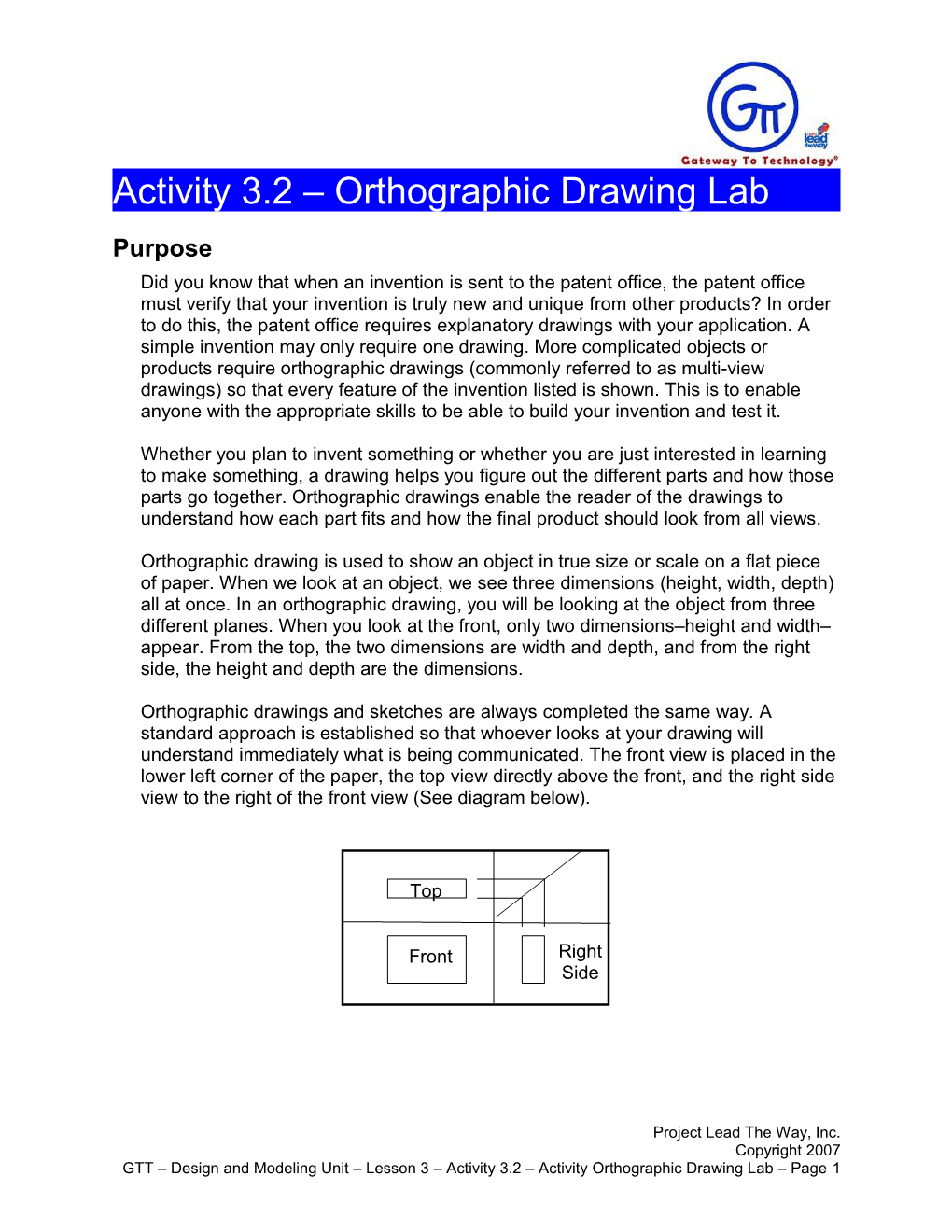 Activity 3.2 Multivew Drawing Lab