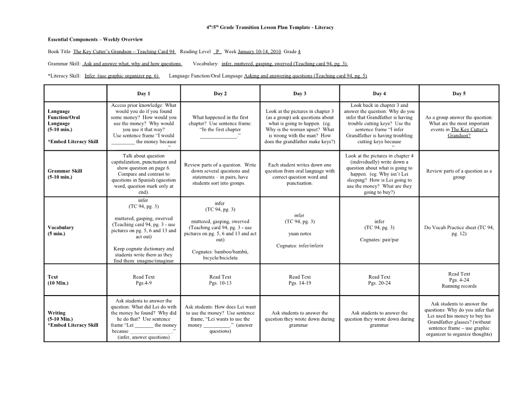 Avenues Lesson Plan Template