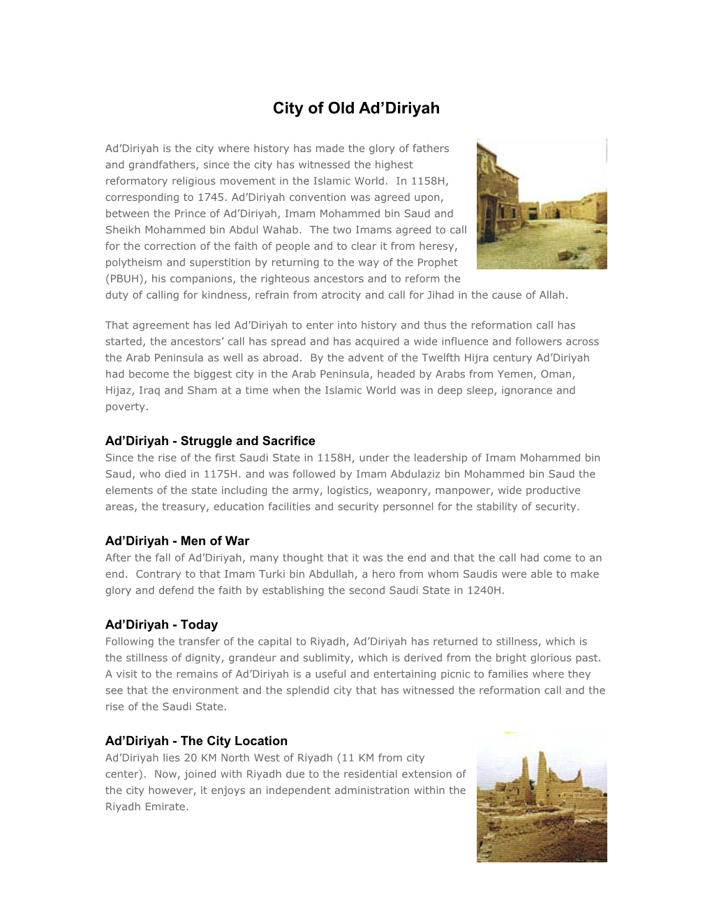 City of Old Ad Diriyah