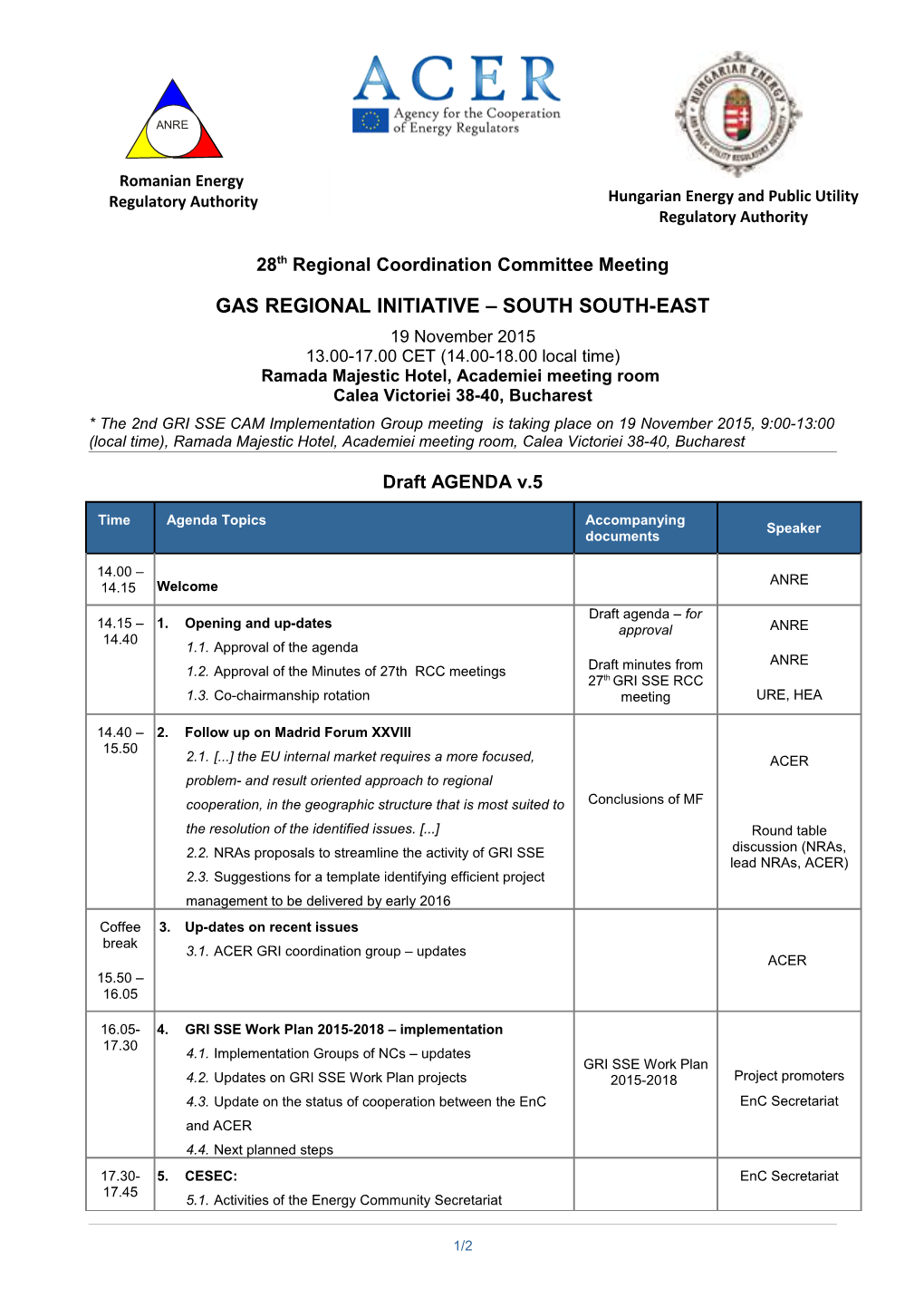 28Th Regional Coordination Committee Meeting