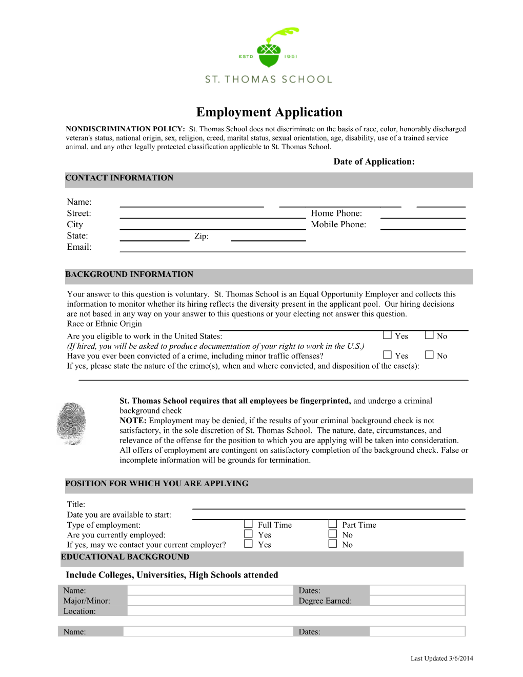 Employment Application s22