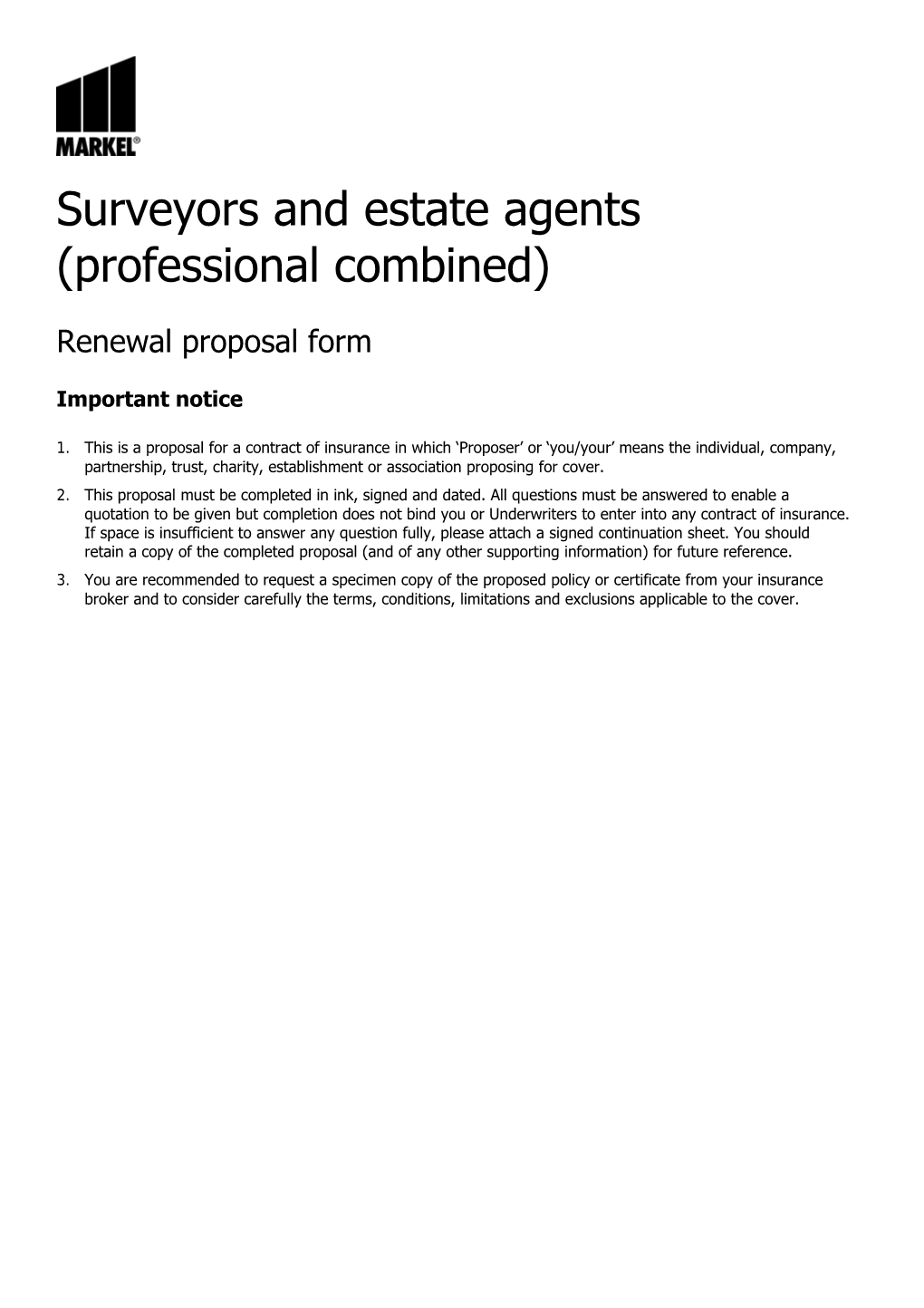 Surveyors and Estate Agents (Professional Combined)