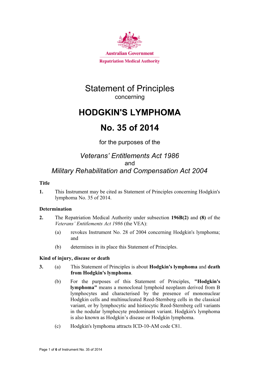 Hodgkin's Lymphoma