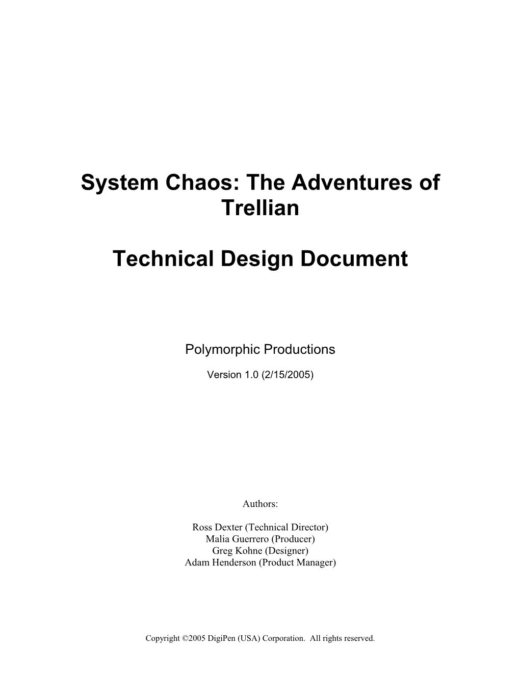 System Chaos Technical Design Document GAM300