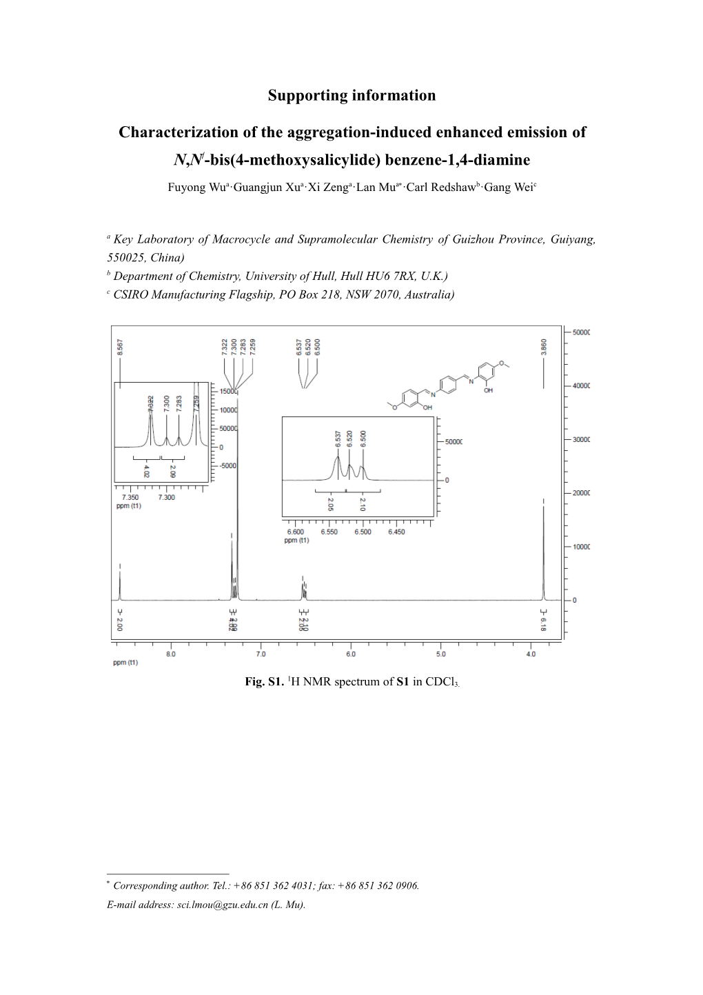 Characterization of the Aggregation-Induced Enhanced Emission of N,N/-Bis(4-Methoxysalicylide)