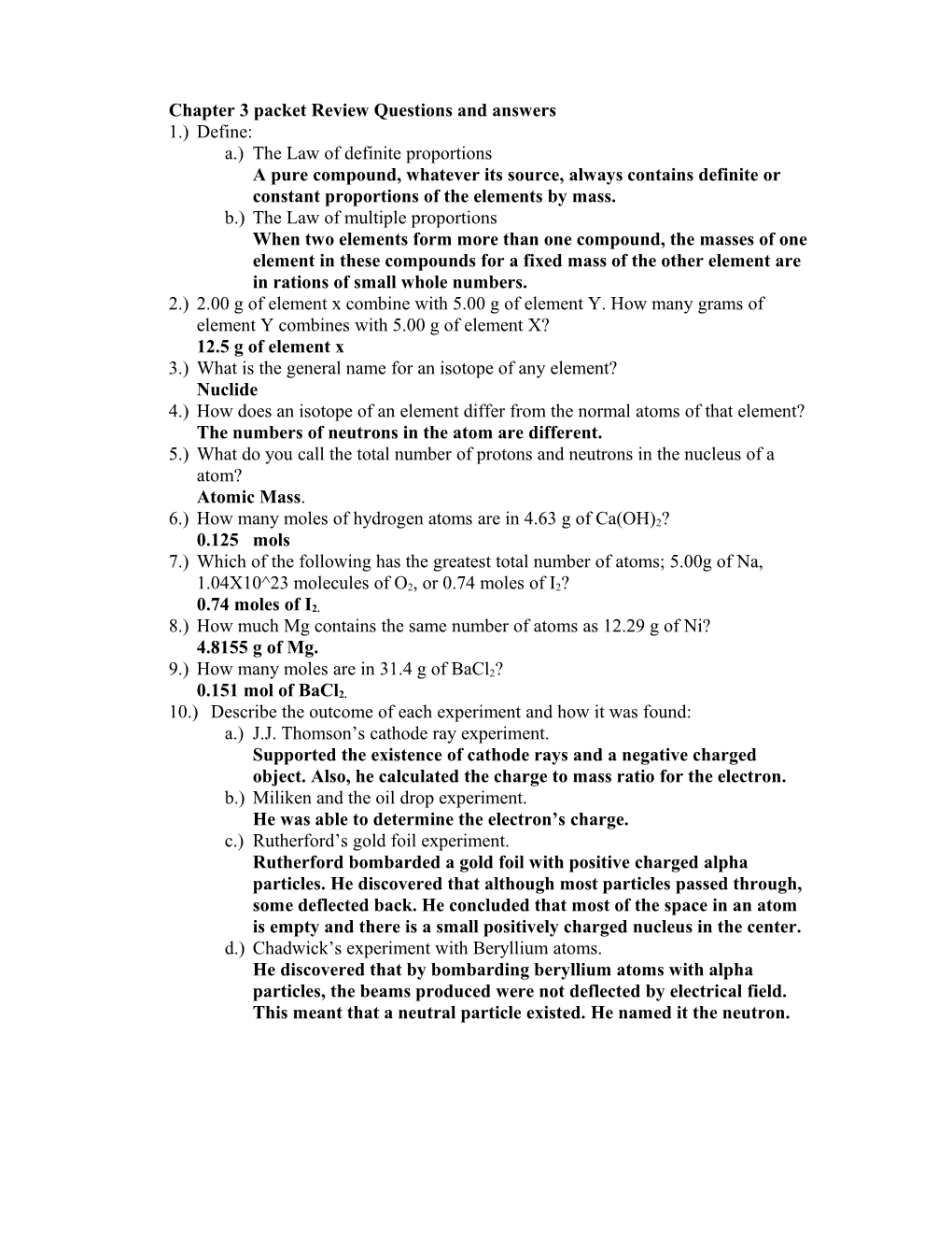 Chapter 3 Packet Review Questions and Answers