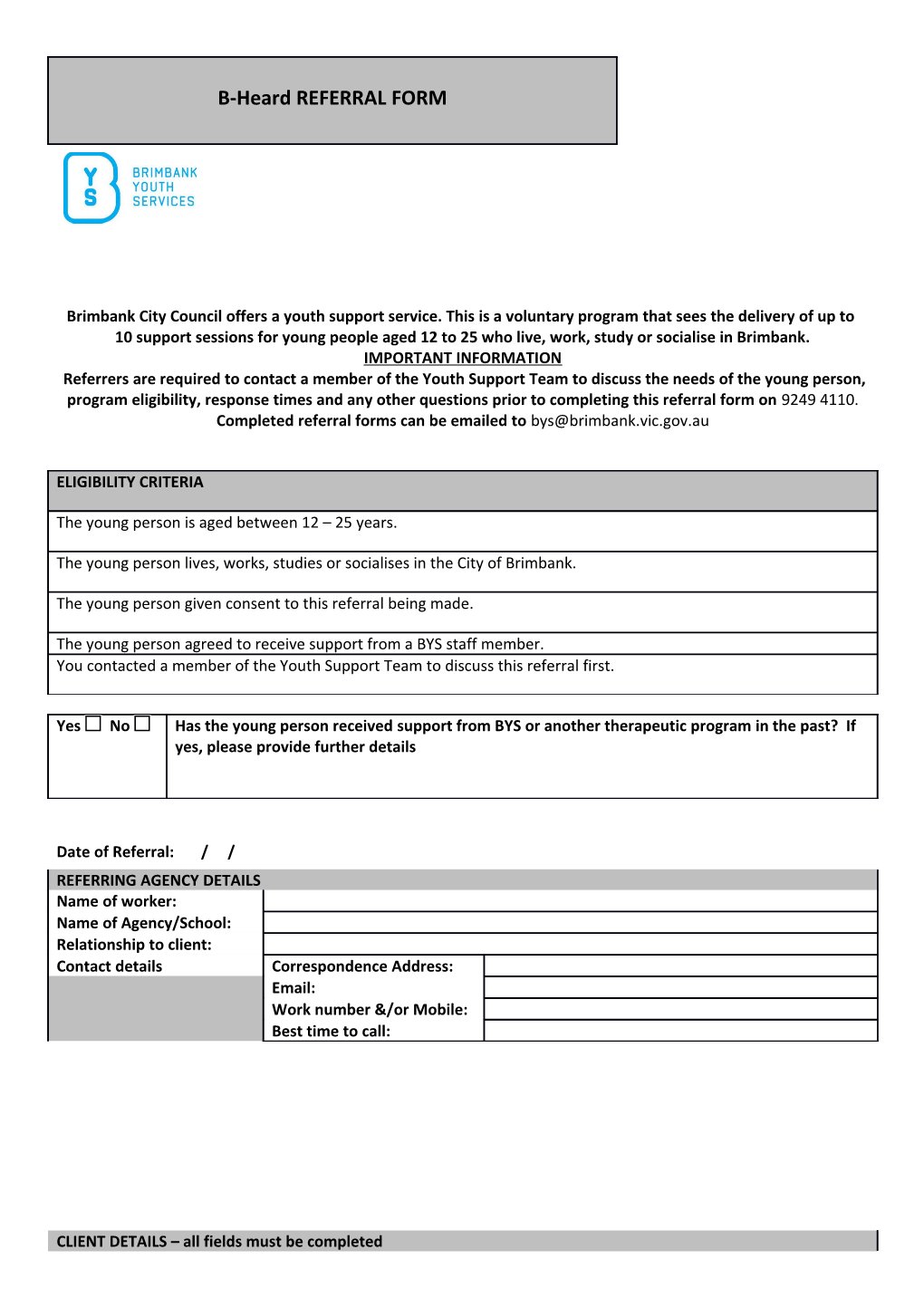 10 Support Sessions for Young People Aged 12 to 25 Who Live, Work, Study Or Socialise