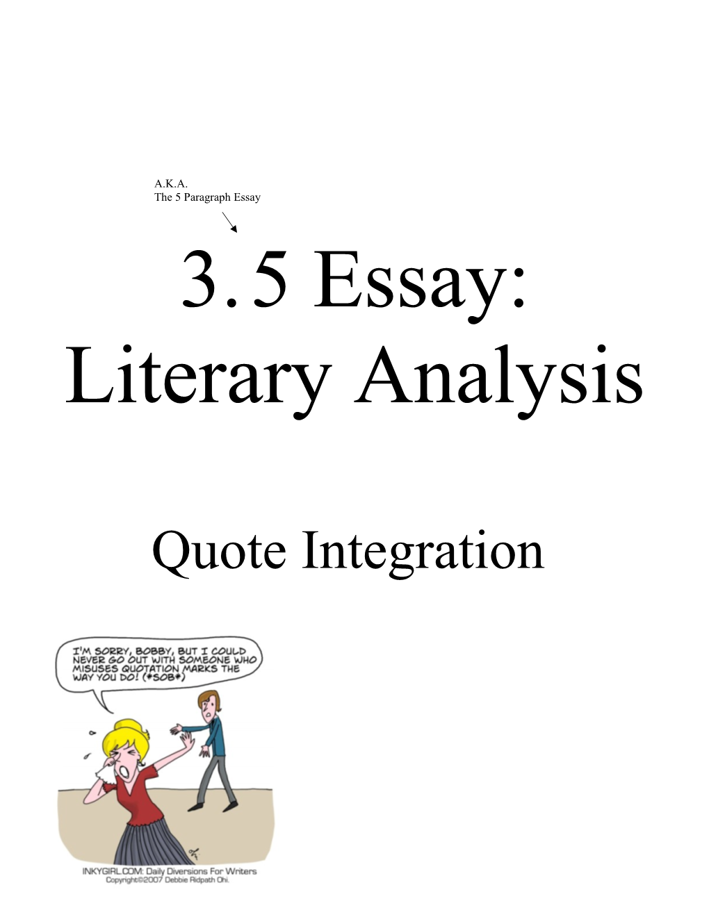 3. 5 Essay: Literary Analysis