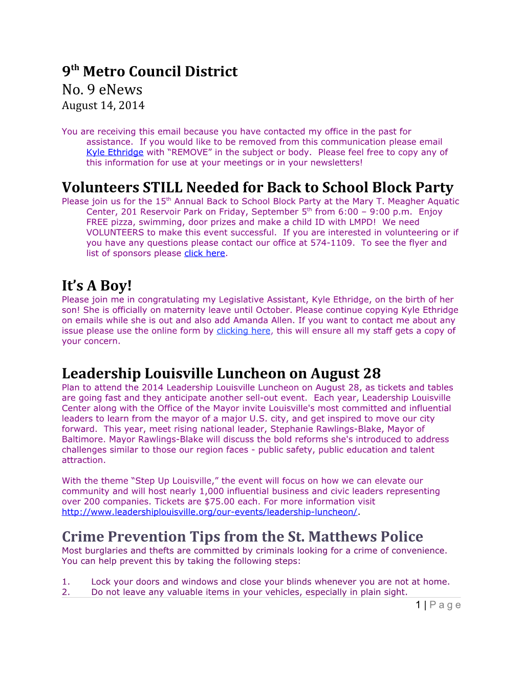 Volunteers STILL Needed for Back to School Block Party