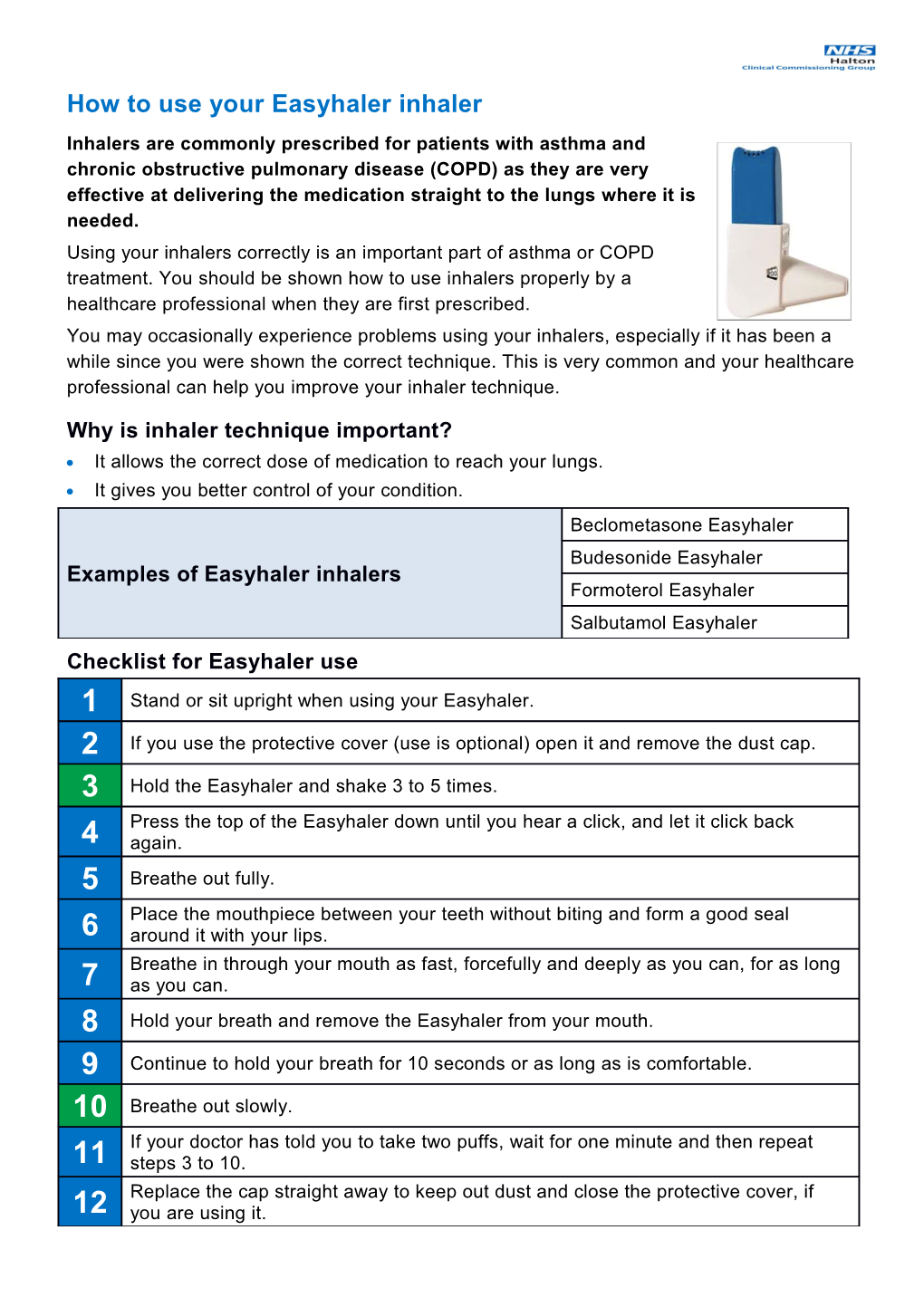 How to Use Your Easyhaler Inhaler