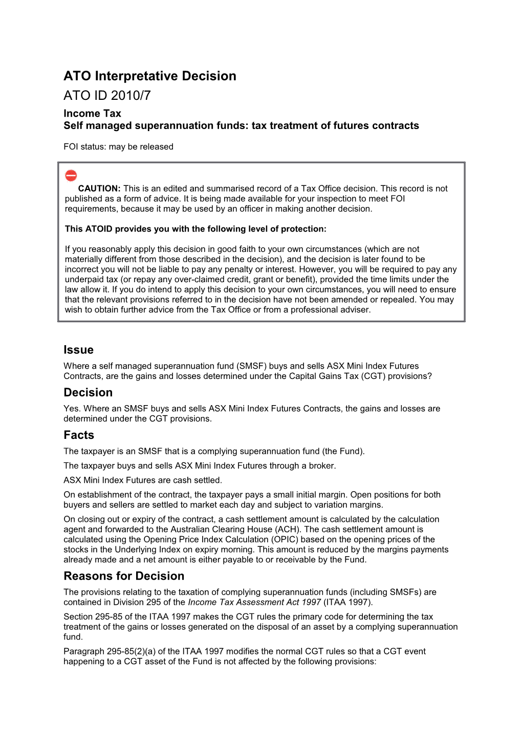 ATO Interpretative Decision