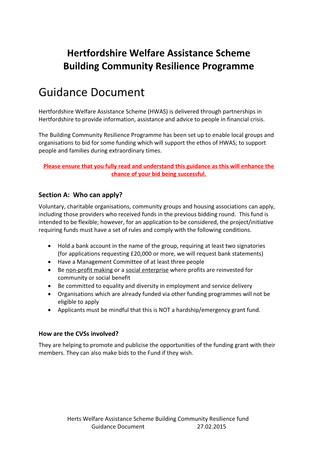 Herts Healthy Homes Grants Guidance