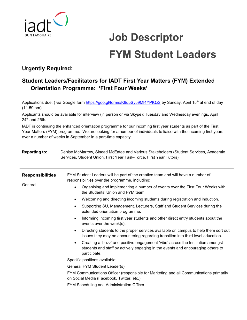 FYM Student Leaders