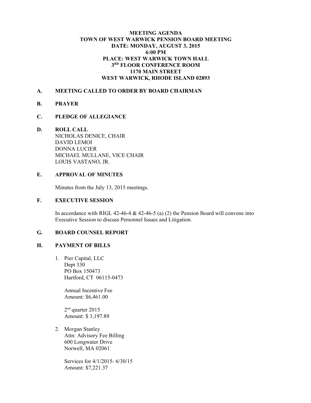 Town of West Warwick Pension Board Meeting s1