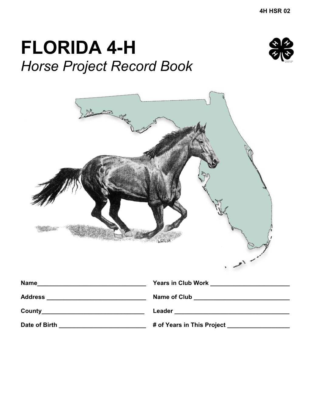 Horse Project Record Book