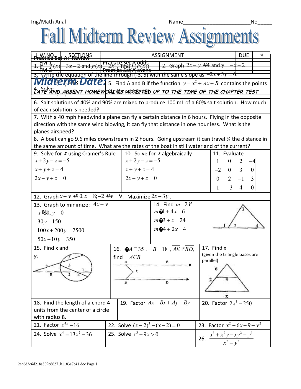 Trig/Math Anal