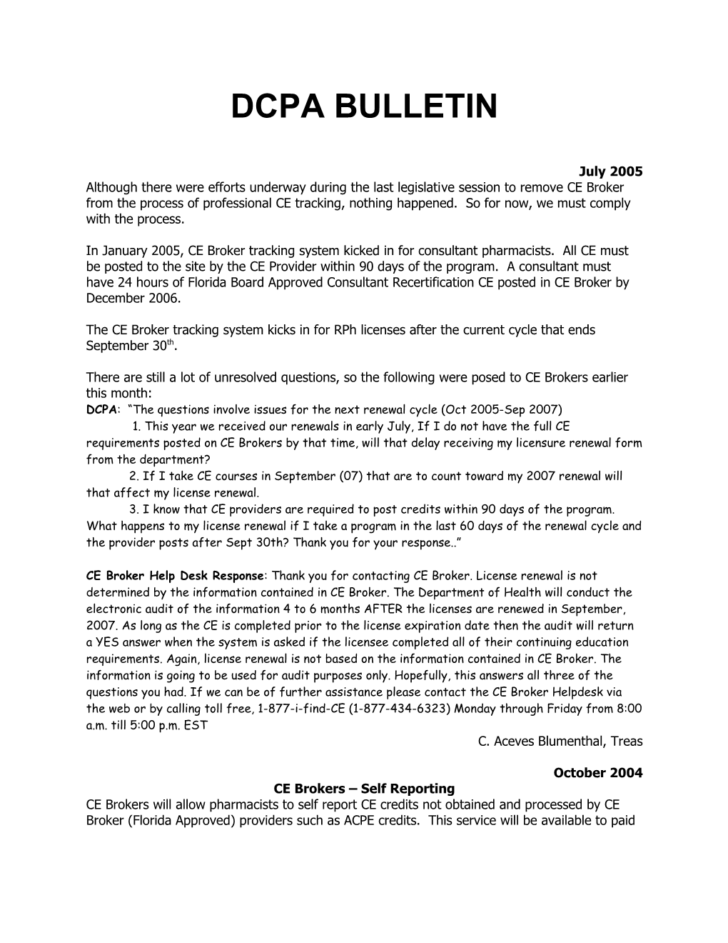 Dcpa Bulletin