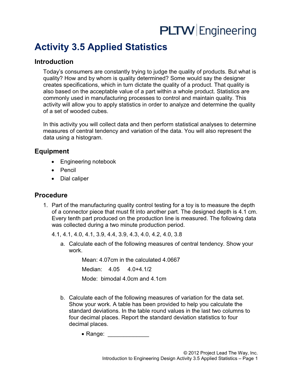 Activity 3.5 Applied Statistics