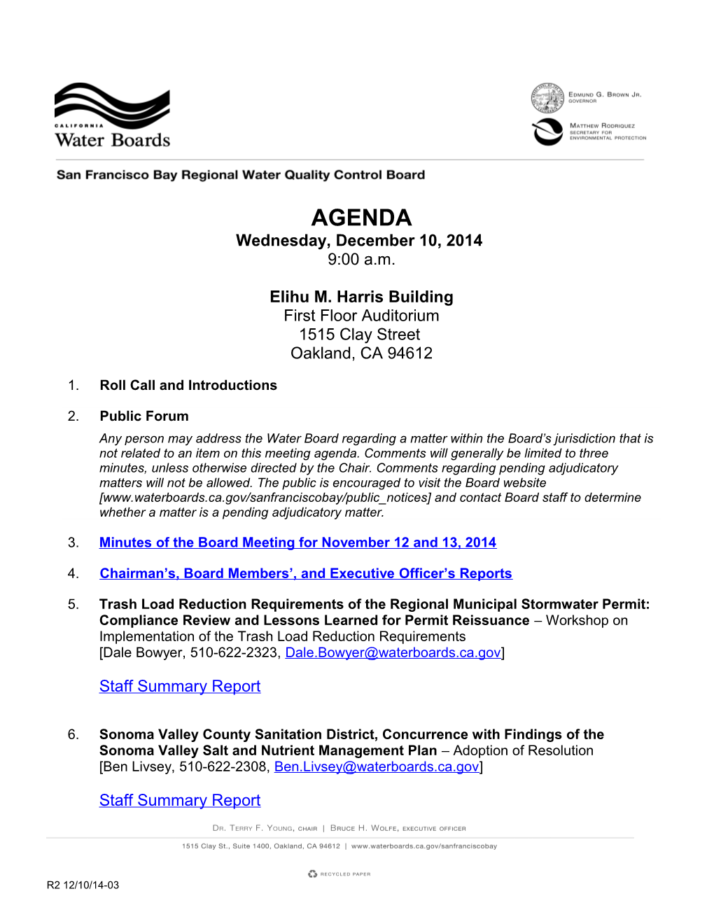 Water Board Meeting Agenda Page 2 s2