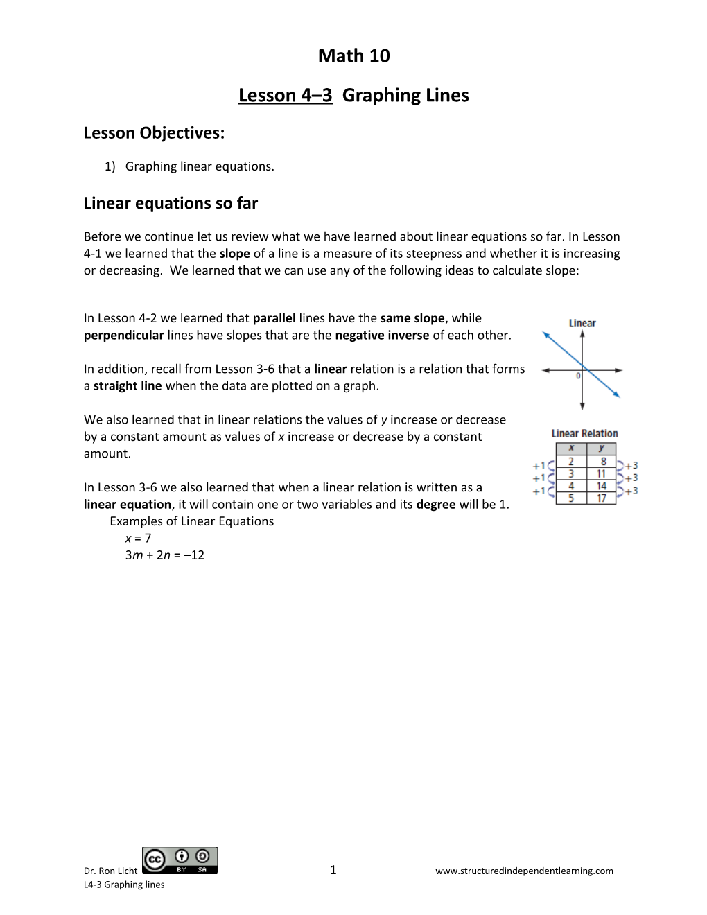 Lesson4 3 Graphing Lines