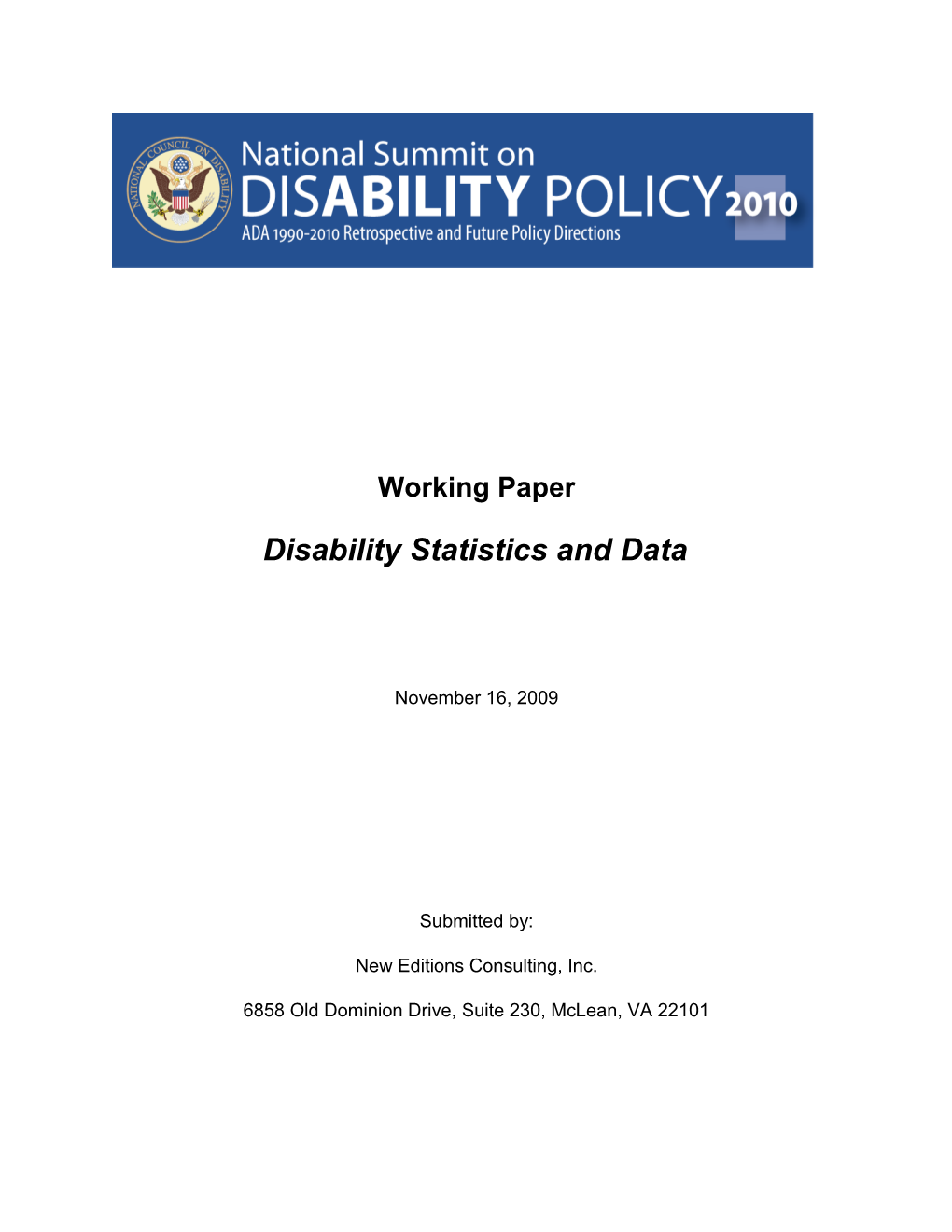 Disability Statistics and Data