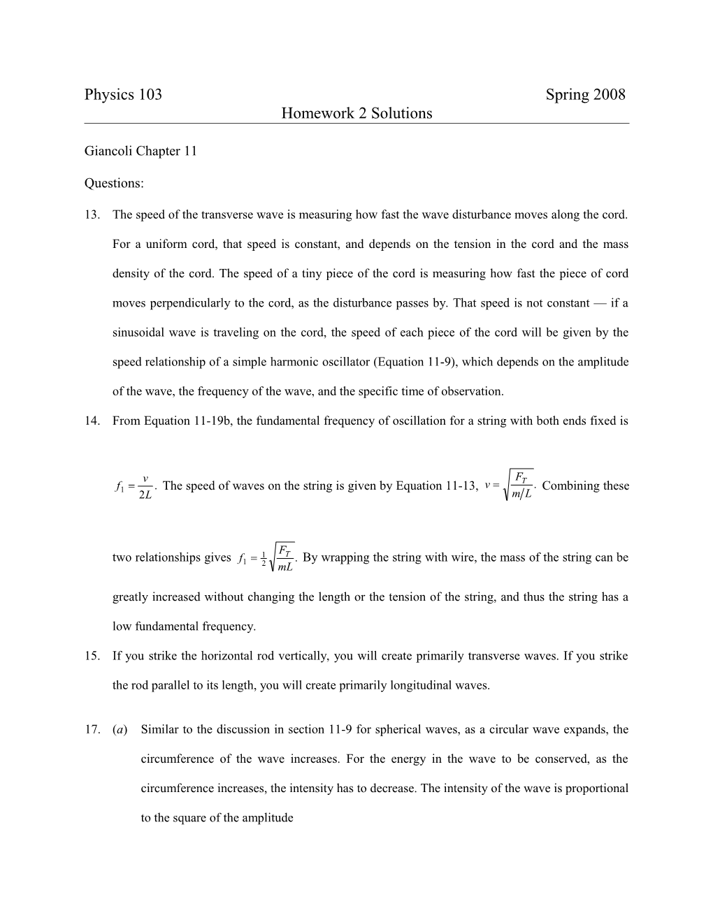 Homework 2 Solutions