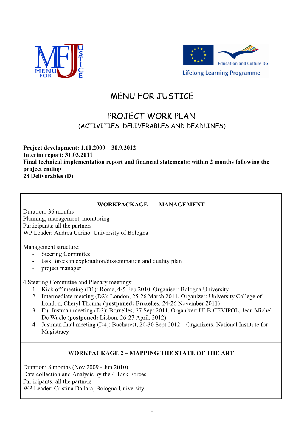 2Nd Quality Report Annex1 (Updated Work Plan)