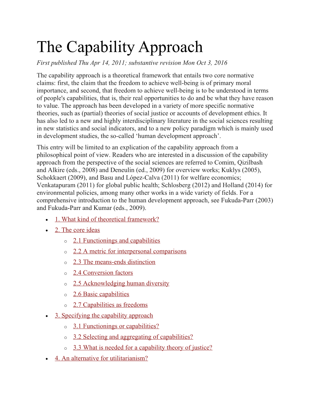 The Capability Approach