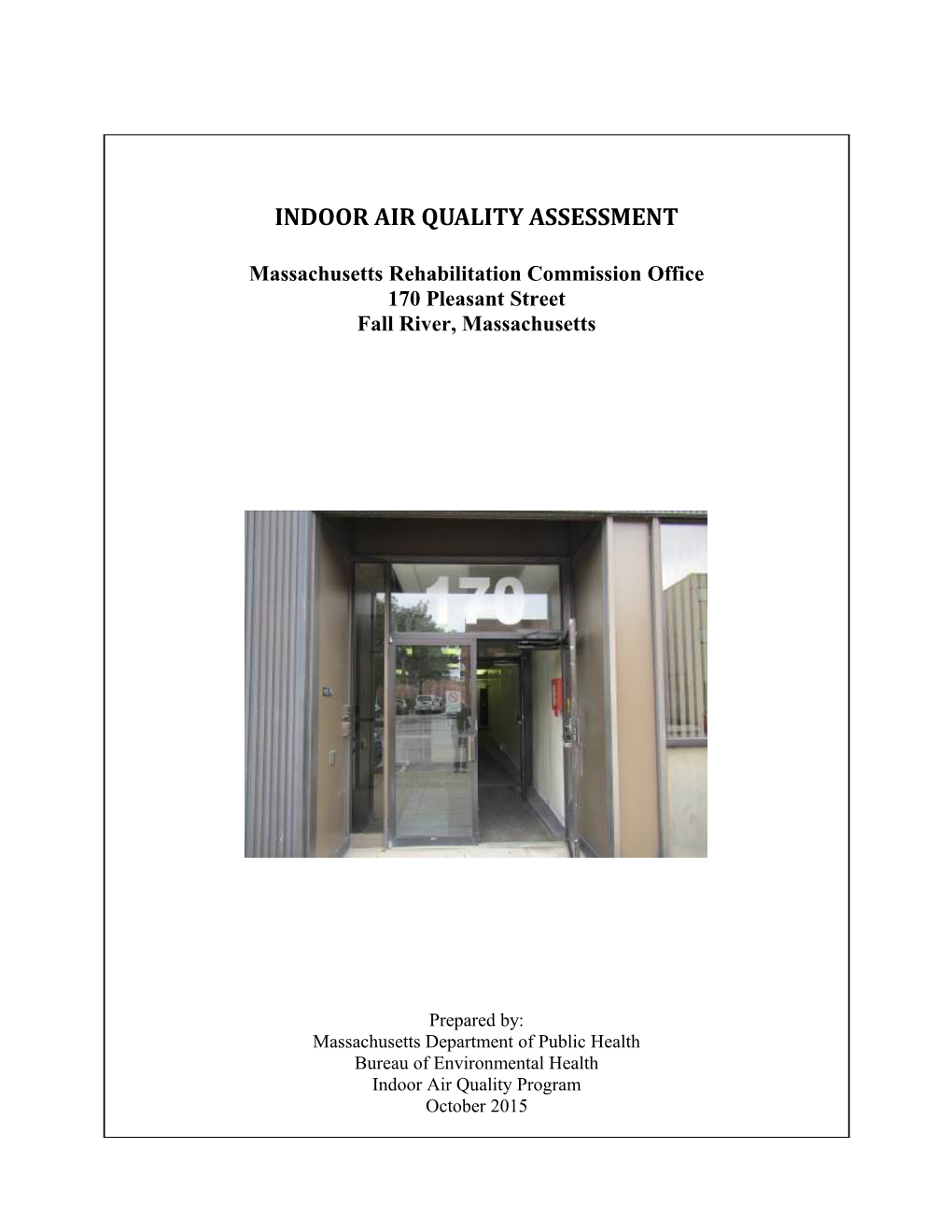 Indoor Air Quality Assessment-Massachusetts Rehabilitation Commission Office